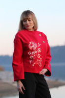 Vyšívaný prechodný kabát Zahľadená do krásy