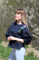 Vyšívaná ľanová blúzka Hlboký nádych