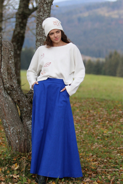 Dlhá ľanová sukňa Modranka...