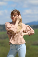 Vyšívaná ľanová blúzka Vo vánku