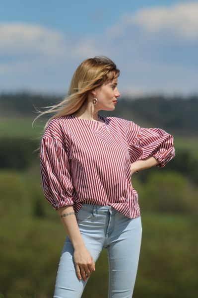 Bavlnená pásikavá blúzka Mária