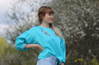 Vyšívaná ľanová blúzka Bystrina