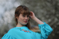 Vyšívaná ľanová blúzka Bystrina