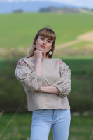 Vyšívaná ľanová blúzka Vôňa zeme