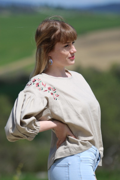 Vyšívaná ľanová blúzka Vôňa...