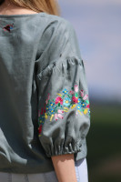 Vyšívaná ľanová blúzka Tanec medzi kvetmi