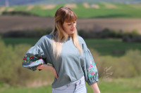 Vyšívaná ľanová blúzka Tanec medzi kvetmi