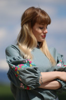 Vyšívaná ľanová blúzka Tanec medzi kvetmi