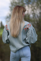 Vyšívaná ľanová blúzka Sťahovavé vtáky