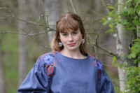 Vyšívaná ľanová blúzka Horská studienka