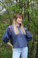 Vyšívaná ľanová blúzka Horská studienka