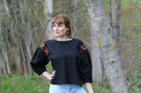 Vyšívaná ľanová blúzka Zhasnuté