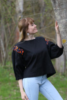 Vyšívaná ľanová blúzka Zhasnuté