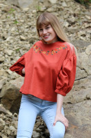 Vyšívaná ľanová blúzka Na skalách