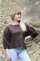 Ľanová blúzka Zrnko kávy