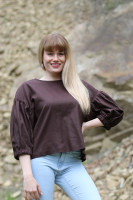 Ľanová blúzka Zrnko kávy