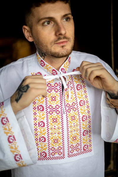 Ľudová ľanová biela...