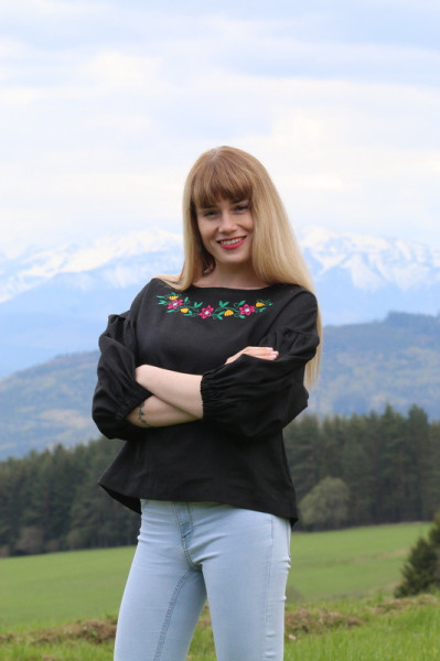 Vyšívaná ľanová blúzka Diaľka