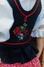 Folklórny zamatový vyšívaný lajblík Eva- Krojove.sk