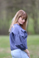 Vyšívaná ľanová blúzka Šafran