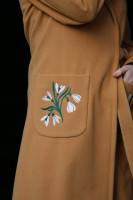 Prechodný vlnený vyšívaný kabát Dotyk jari