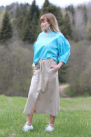 Vyšívaná ľanová blúzka Modrooká