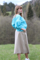 Vyšívaná ľanová blúzka Modrooká