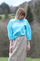 Vyšívaná ľanová blúzka Modrooká