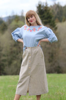 Vyšívaná ľanová blúzka Všedný deň