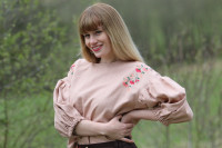 Vyšívaná ľanová blúzka Divožienka