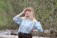 Vyšívaná ľanová blúzka Krehkosť