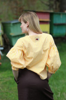 Vyšívaná bavlnená pásikavá blúzka Milada