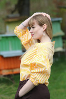 Vyšívaná bavlnená pásikavá blúzka Milada