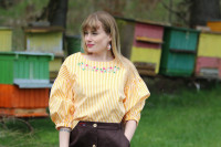 Vyšívaná bavlnená pásikavá blúzka Milada