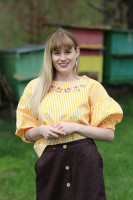 Vyšívaná bavlnená pásikavá blúzka Milada