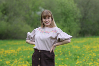 Vyšívaná ľanová blúzka Na konci sveta