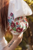 Ľanový vyšívaný crop top Hontianske Nemce