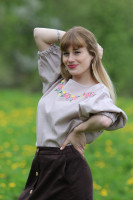 Vyšívaná ľanová blúzka Na konci sveta