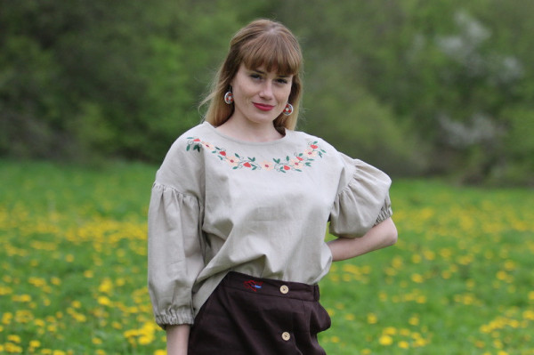 Vyšívaná ľanová blúzka...