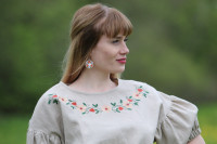 Vyšívaná ľanová blúzka Prekvapenie