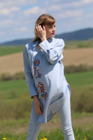 Vyšívaná ľanová tunika/šatotunika Zmráka sa