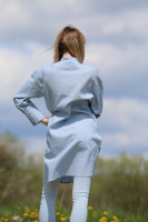 Vyšívaná ľanová tunika/šatotunika Zmráka sa