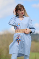 Vyšívaná ľanová tunika/šatotunika Zmráka sa