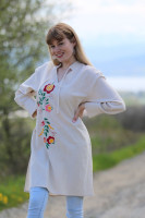 Vyšívaná ľanová tunika/šatotunika Na ceste