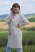 Vyšívaná ľanová tunika/šatotunika Na ceste
