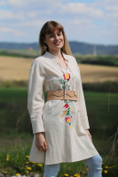 Vyšívaná ľanová tunika/šatotunika Na ceste