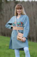 Vyšívaná ľanová tunika/šatotunika Prebúdzanie