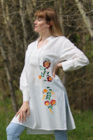 Vyšívaná ľanová tunika/šatounika Vetroplachá