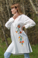 Vyšívaná ľanová tunika/šatounika Vetroplachá