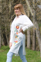 Vyšívaná ľanová tunika/šatounika Vetroplachá